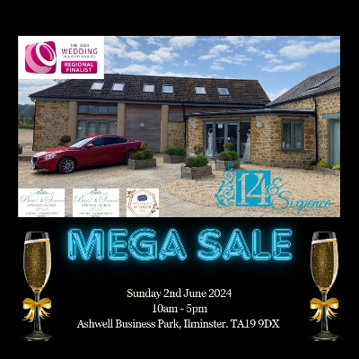 Wedding News: Don't miss the mega sale coming up at 14 & Sixpence in Ilminster!