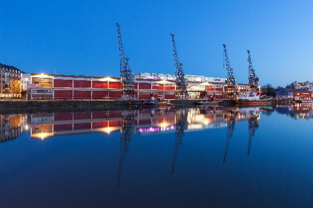 M Shed in Bristol exterior at dusk